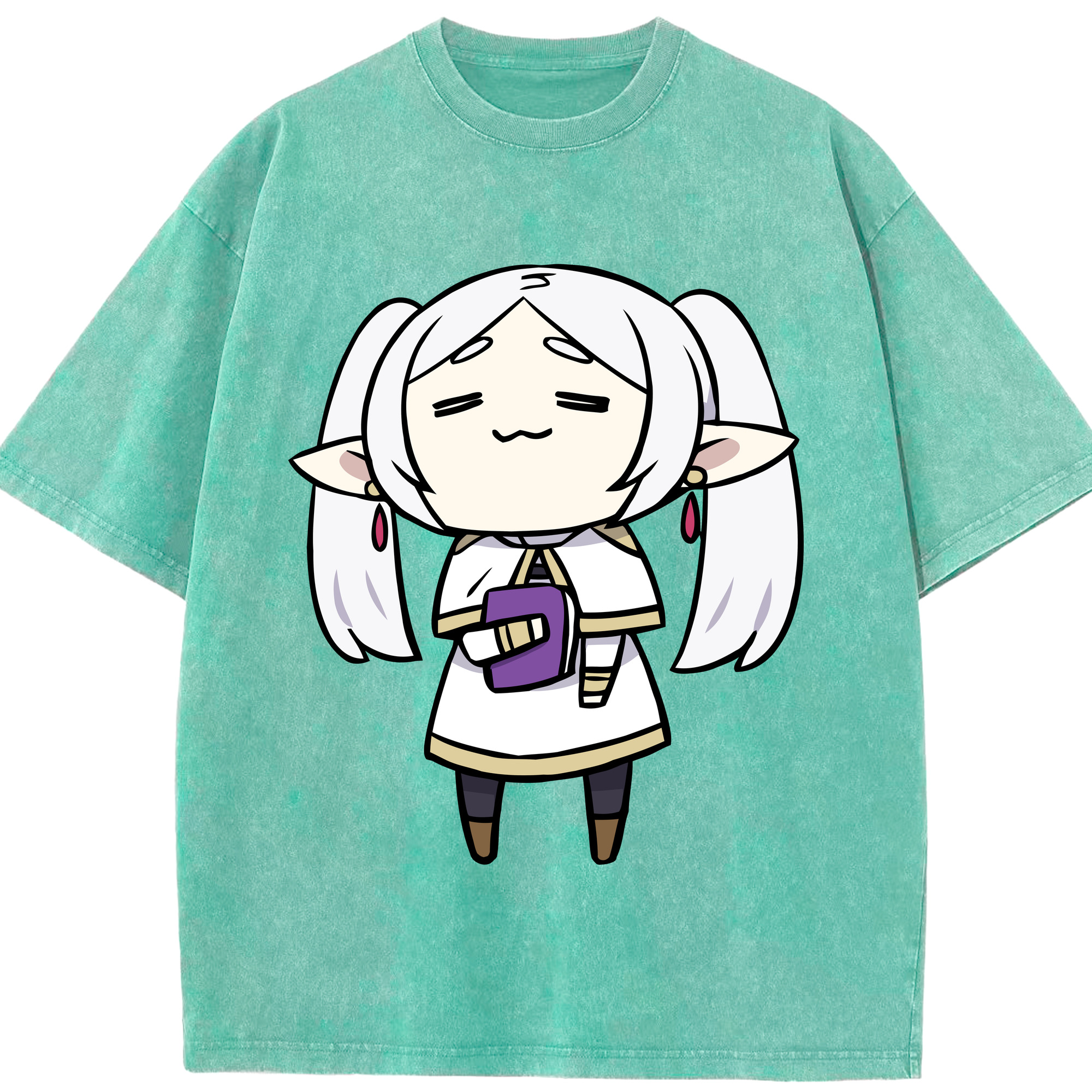（画像用） 葬送のフリーレン Frieren 綿100% ヴィンテージ風 半袖Tシャツ（フロントプリント）